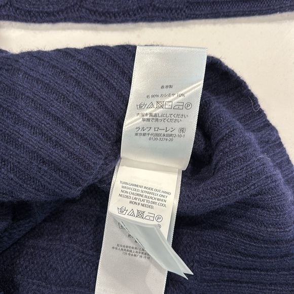 NWT Polo Ralph Lauren Wool/Cashmere blend Navy Men’s sweater XL - Picture 5 of 5